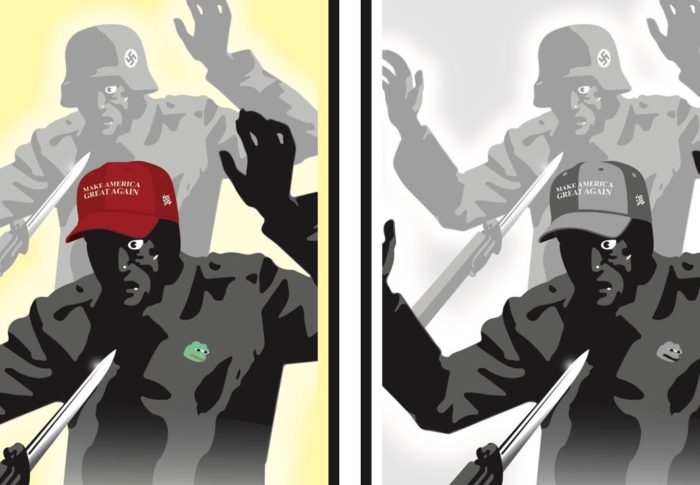 Antifa site distributes posters comparing Trump supporters to Nazis