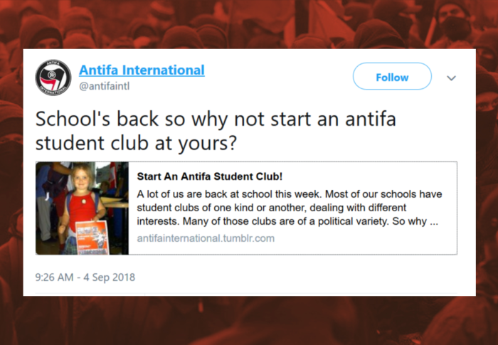 Antifa extremist groups are trying to recruit school children