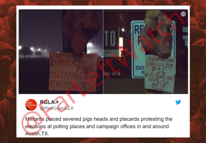 Antifa puts severed pig heads at campaign offices, calls for “people’s war”